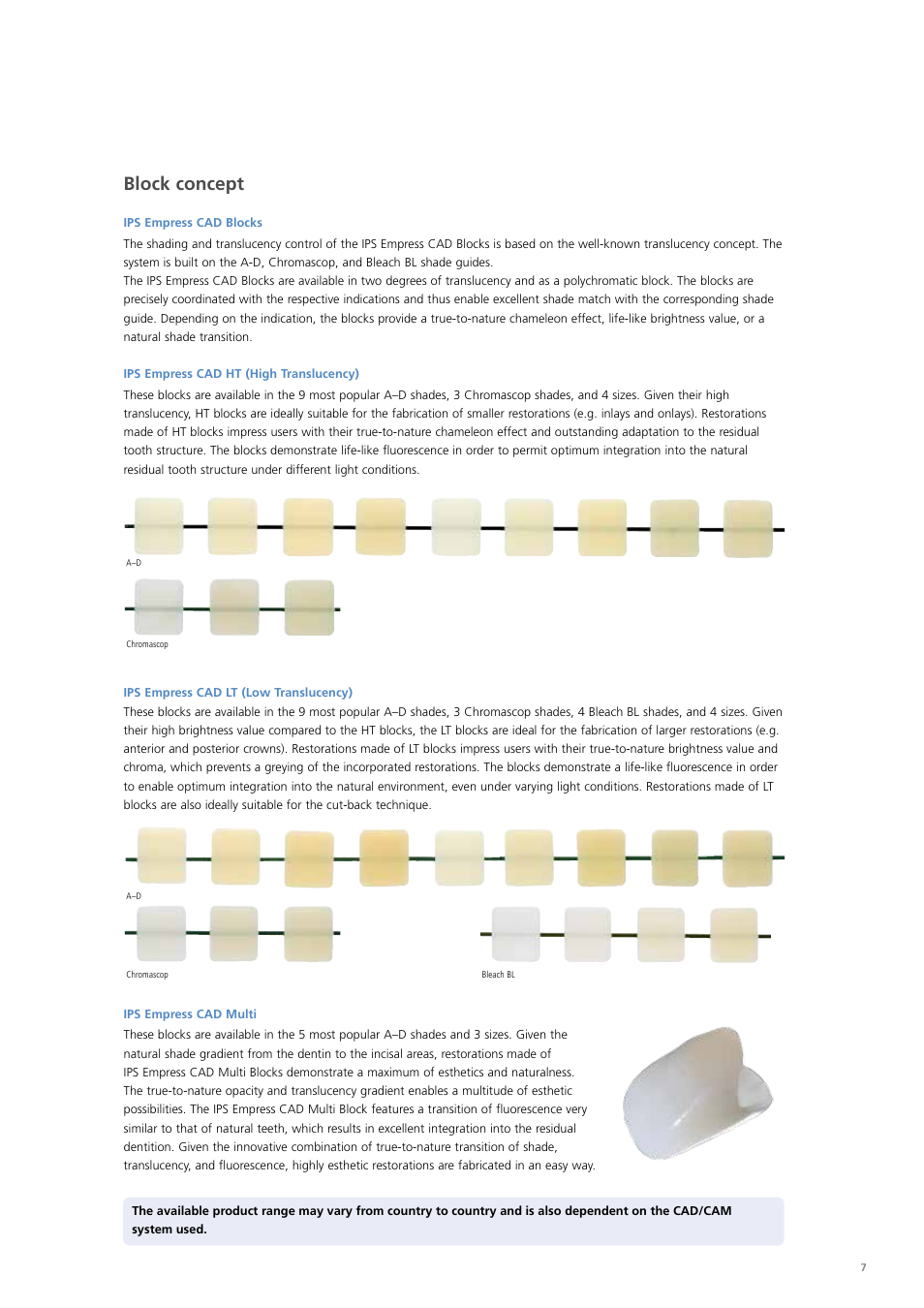 Block concept | Ivoclar Vivadent PS Empress CAD Chairside User Manual | Page 7 / 40