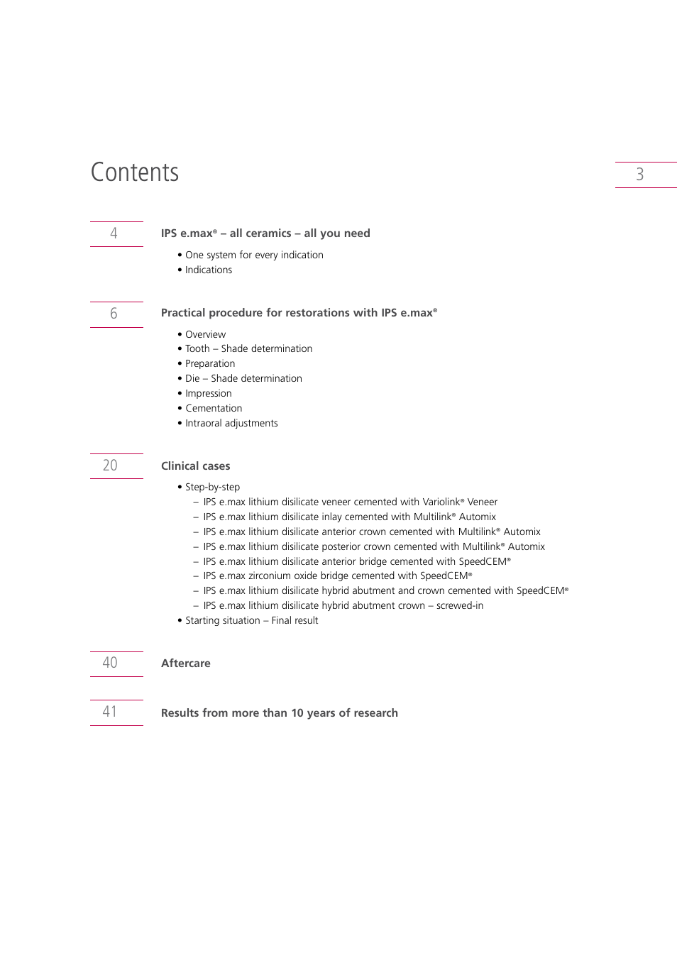 Ivoclar Vivadent IPS e.max Clinical Guide User Manual | Page 3 / 44