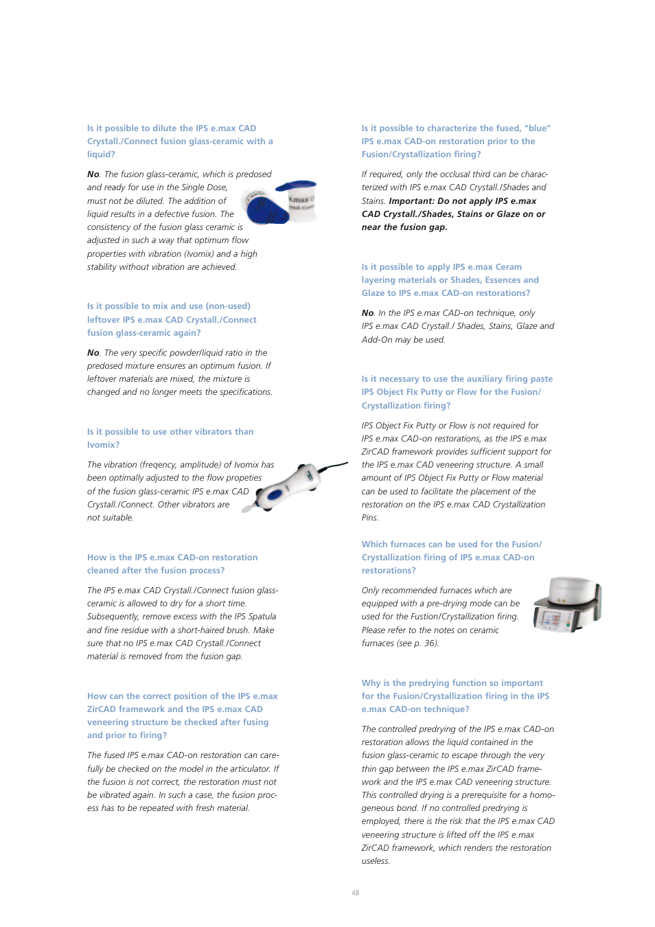 Ivoclar Vivadent IPS e.max CAD-on User Manual | Page 48 / 52