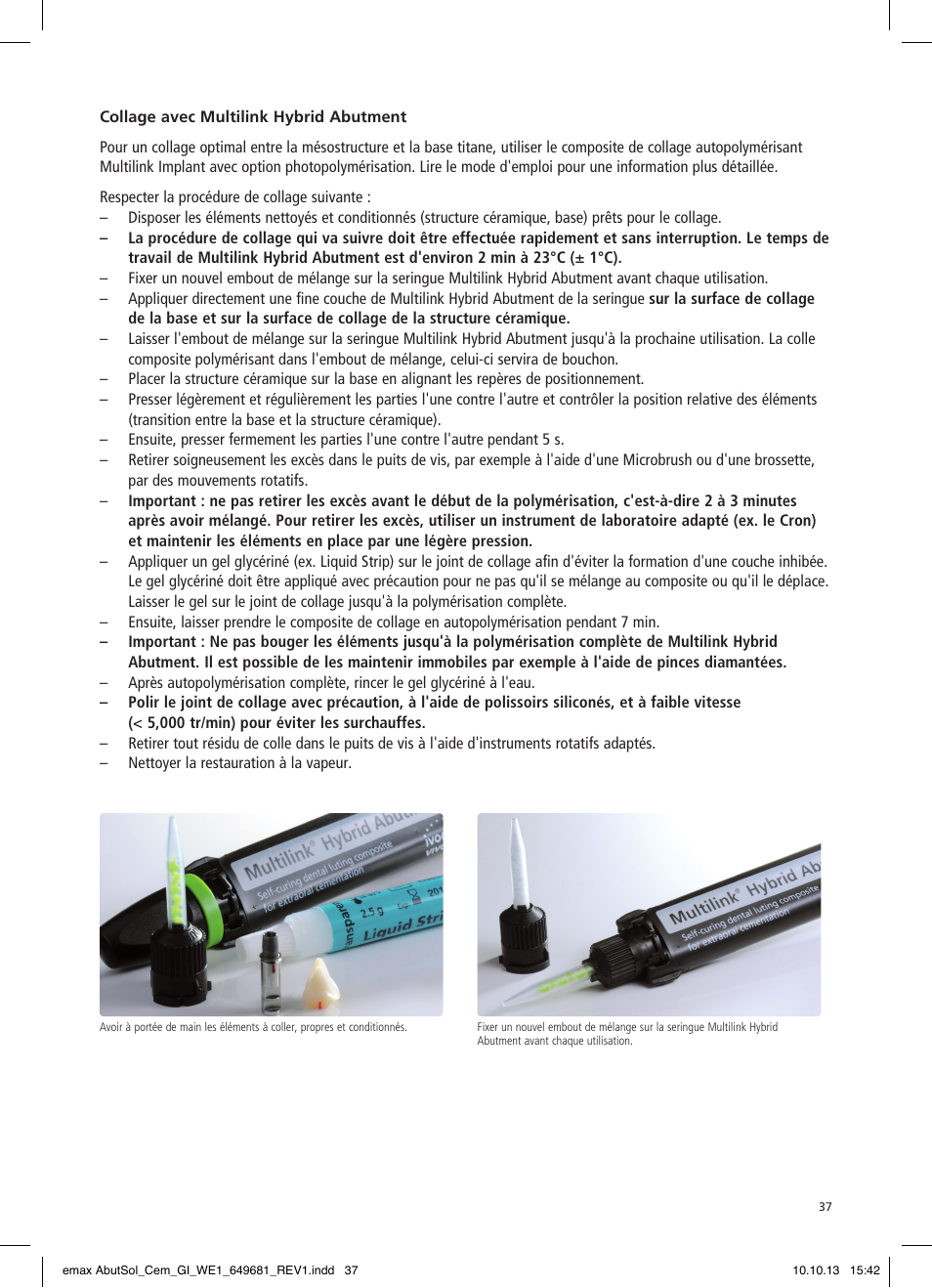 Ivoclar Vivadent IPS e.max Abutment Solutions Cem Kit User Manual | Page 37 / 80