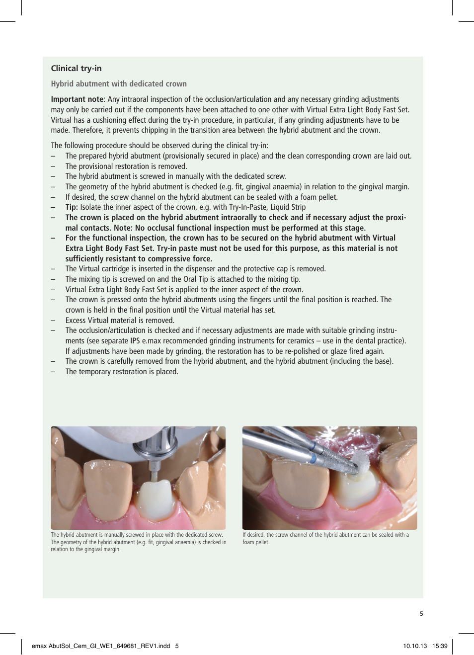 Ivoclar Vivadent IPS e.max Abutment Solutions Cem Kit User Manual | Page 5 / 80