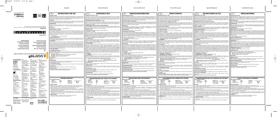 Ivoclar Vivadent IPS d.SIGN 98 User Manual | 2 pages