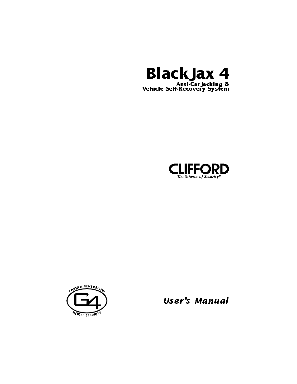 CLIFFORD BlackJax 4 User Manual | 8 pages