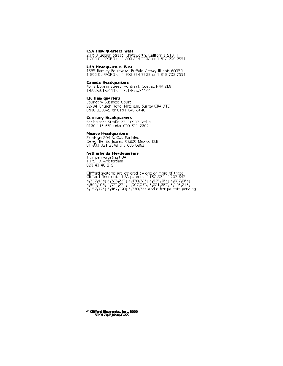 CLIFFORD BlackJax 4 User Manual | Page 8 / 8