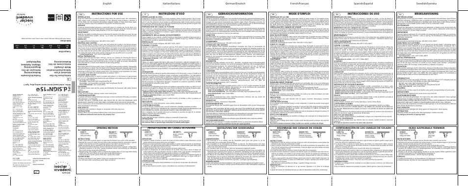 Ivoclar Vivadent IPS d.SIGN 15 User Manual | 2 pages