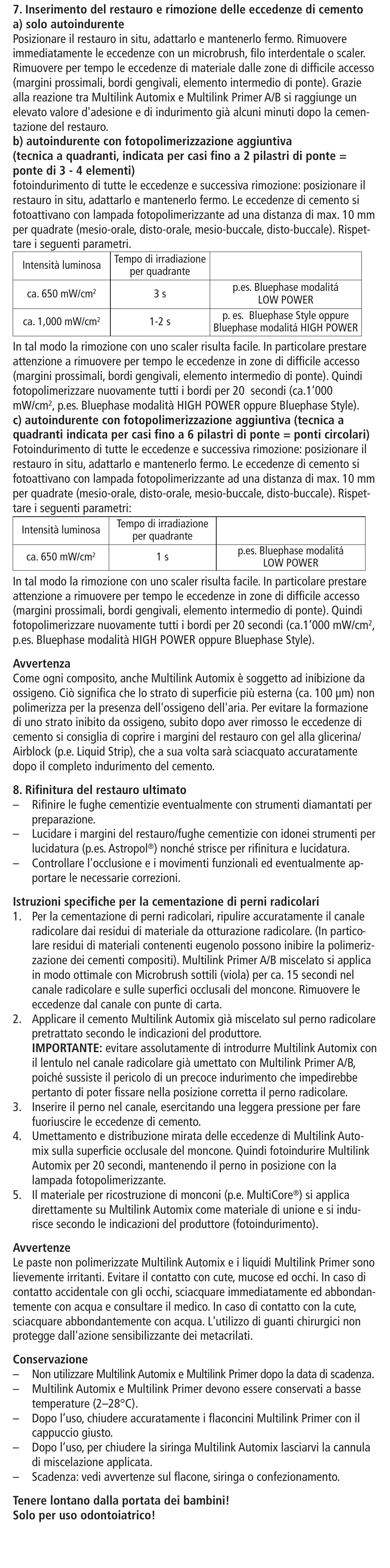 Ivoclar Vivadent Multilink Automix User Manual | Page 12 / 48