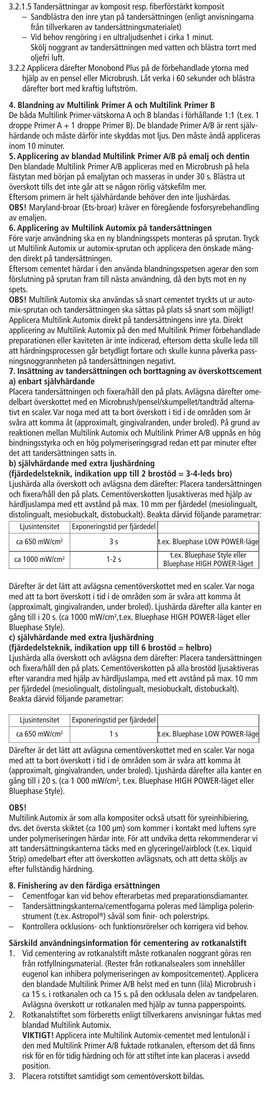 Ivoclar Vivadent Multilink Automix User Manual | Page 20 / 48