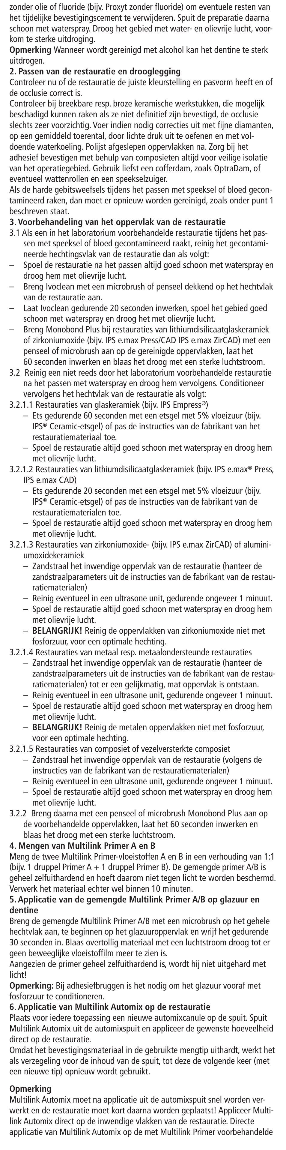 Ivoclar Vivadent Multilink Automix User Manual | Page 30 / 48