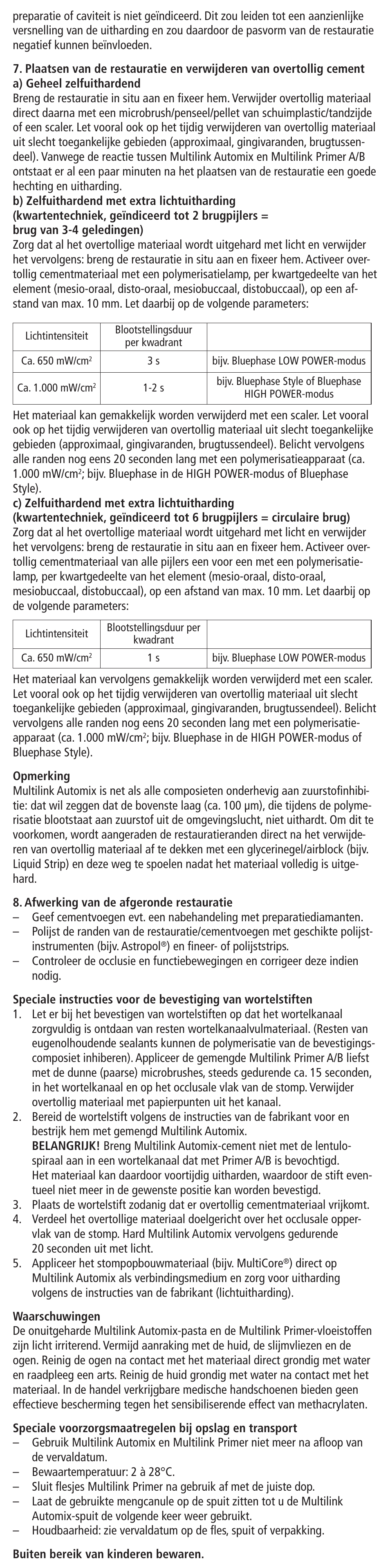 Ivoclar Vivadent Multilink Automix User Manual | Page 31 / 48