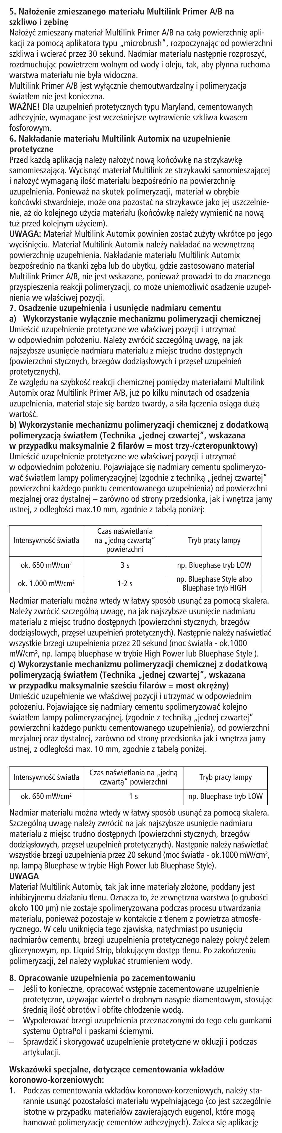 Ivoclar Vivadent Multilink Automix User Manual | Page 43 / 48