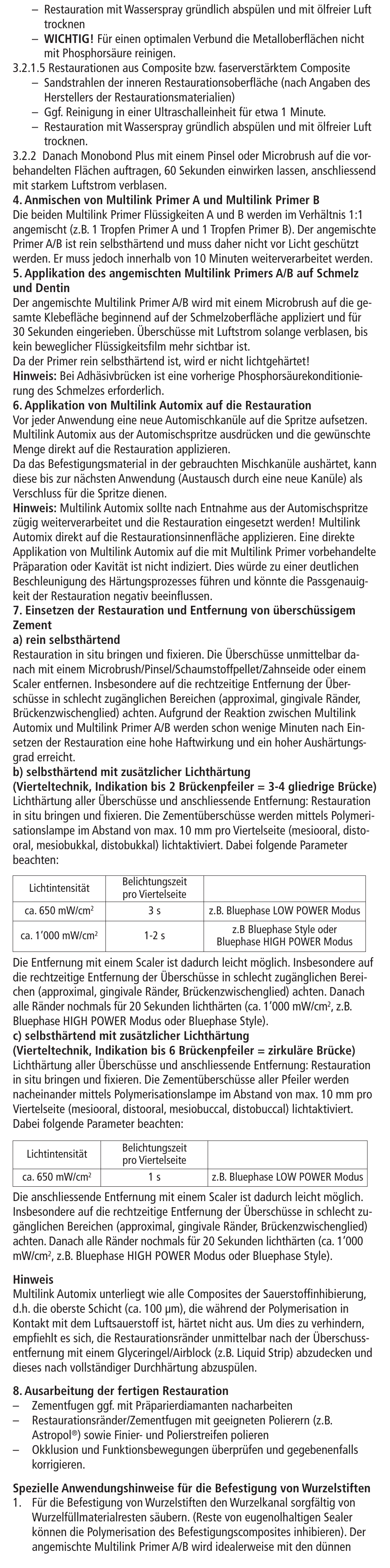 Ivoclar Vivadent Multilink Automix User Manual | Page 6 / 48