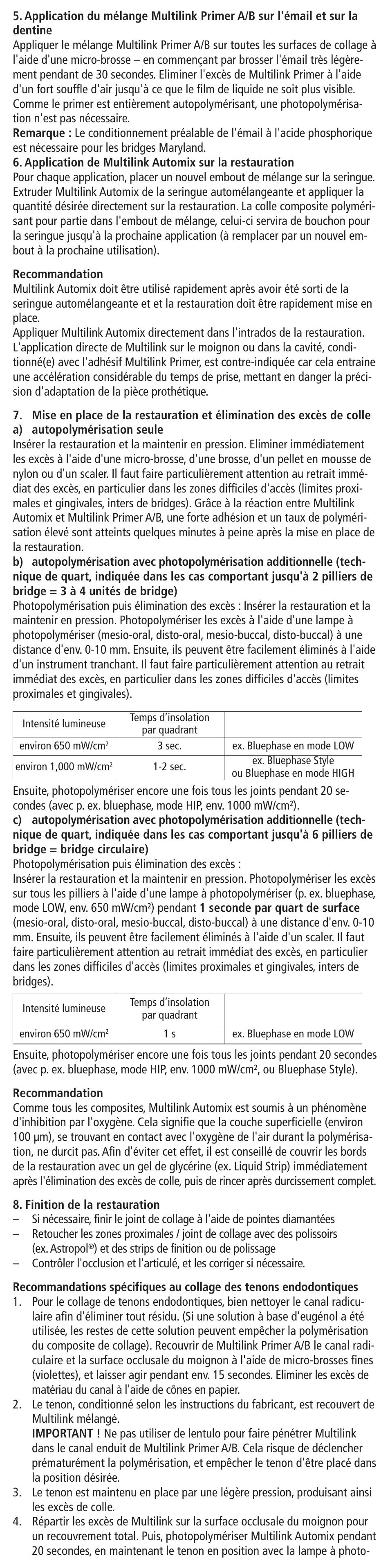 Ivoclar Vivadent Multilink Automix User Manual | Page 9 / 48