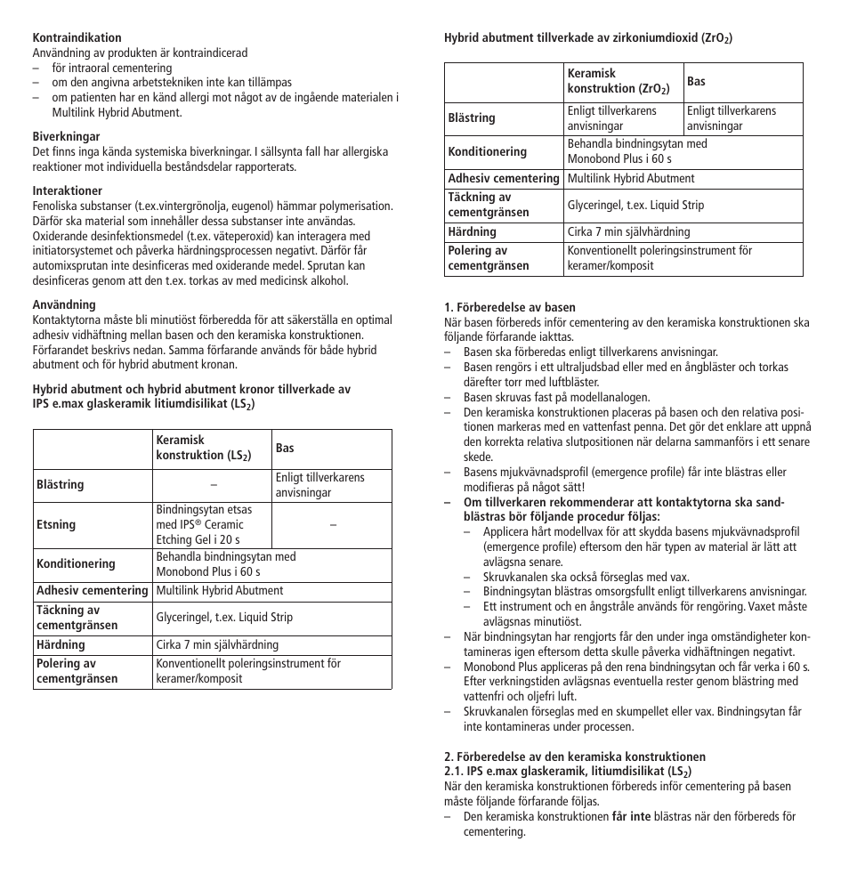 Ivoclar Vivadent Multilink Hybrid Abutment User Manual | Page 17 / 40