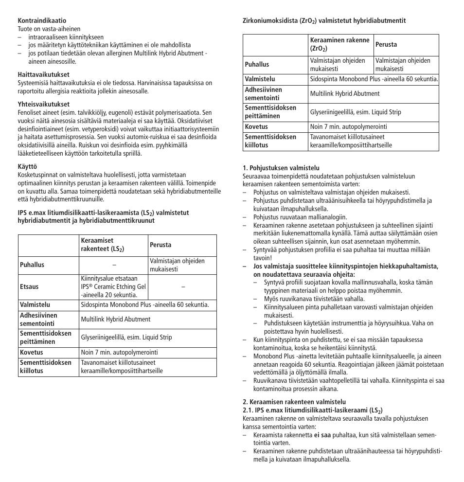 Ivoclar Vivadent Multilink Hybrid Abutment User Manual | Page 22 / 40