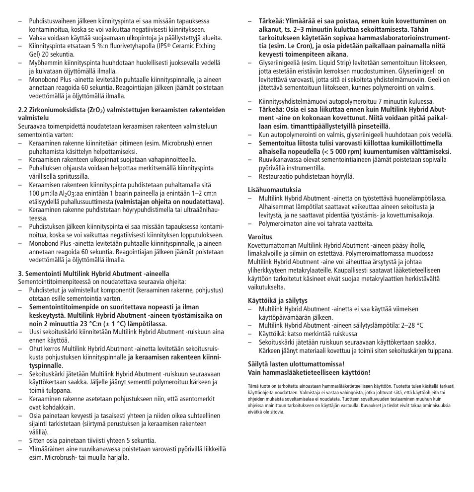 Ivoclar Vivadent Multilink Hybrid Abutment User Manual | Page 23 / 40