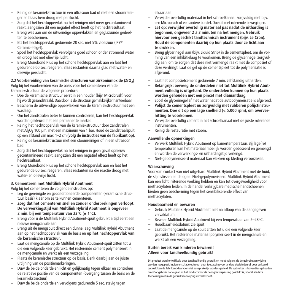 Ivoclar Vivadent Multilink Hybrid Abutment User Manual | Page 28 / 40