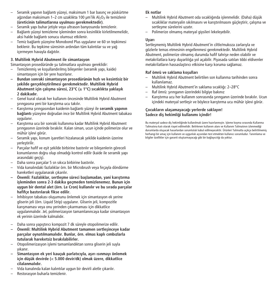 Ivoclar Vivadent Multilink Hybrid Abutment User Manual | Page 33 / 40