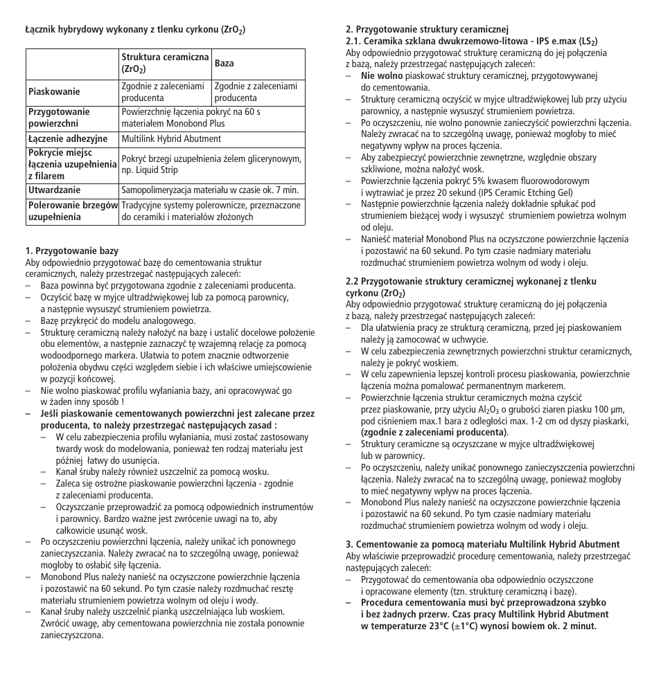 Ivoclar Vivadent Multilink Hybrid Abutment User Manual | Page 38 / 40