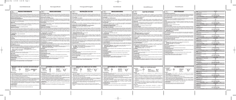 Productinformatie, Bruksanvisning, Instruções de uso | Brugsanvisning, Greek, Käyttöohjeet, Π∂™ ãƒ∏™eø, ª¤ıô‰ô˜ (-ôè) ùôôı¤ùëûë˜ ·áˆáòó, Valumenetelmä, Udformning af støbekanalen | Ivoclar Vivadent Master-Tec User Manual | Page 2 / 2