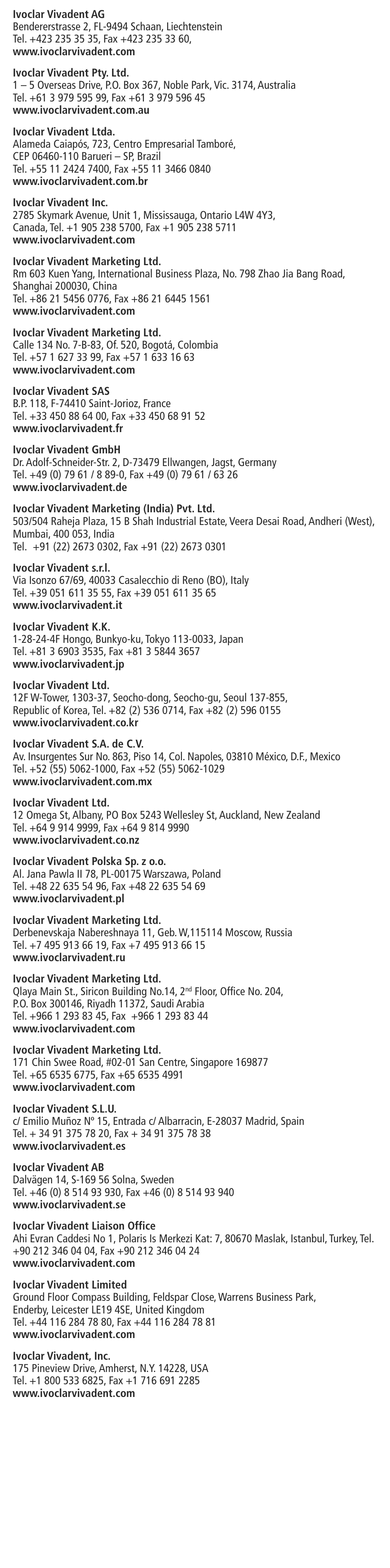 Ivoclar Vivadent Multilink Automix Try-In-Paste User Manual | Page 24 / 24