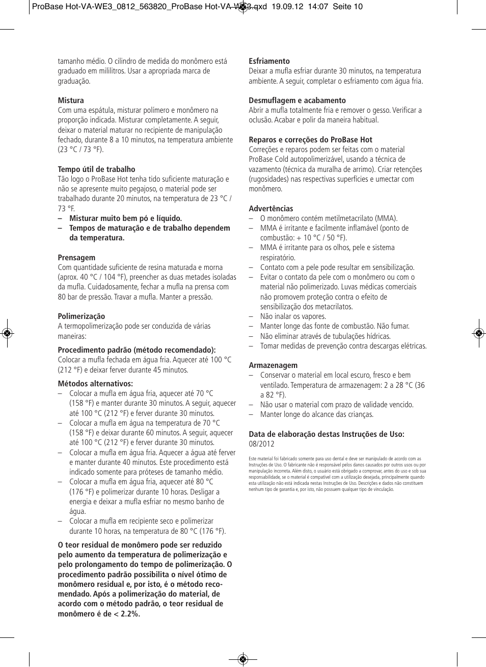 Ivoclar Vivadent ProBase Hot User Manual | Page 10 / 28