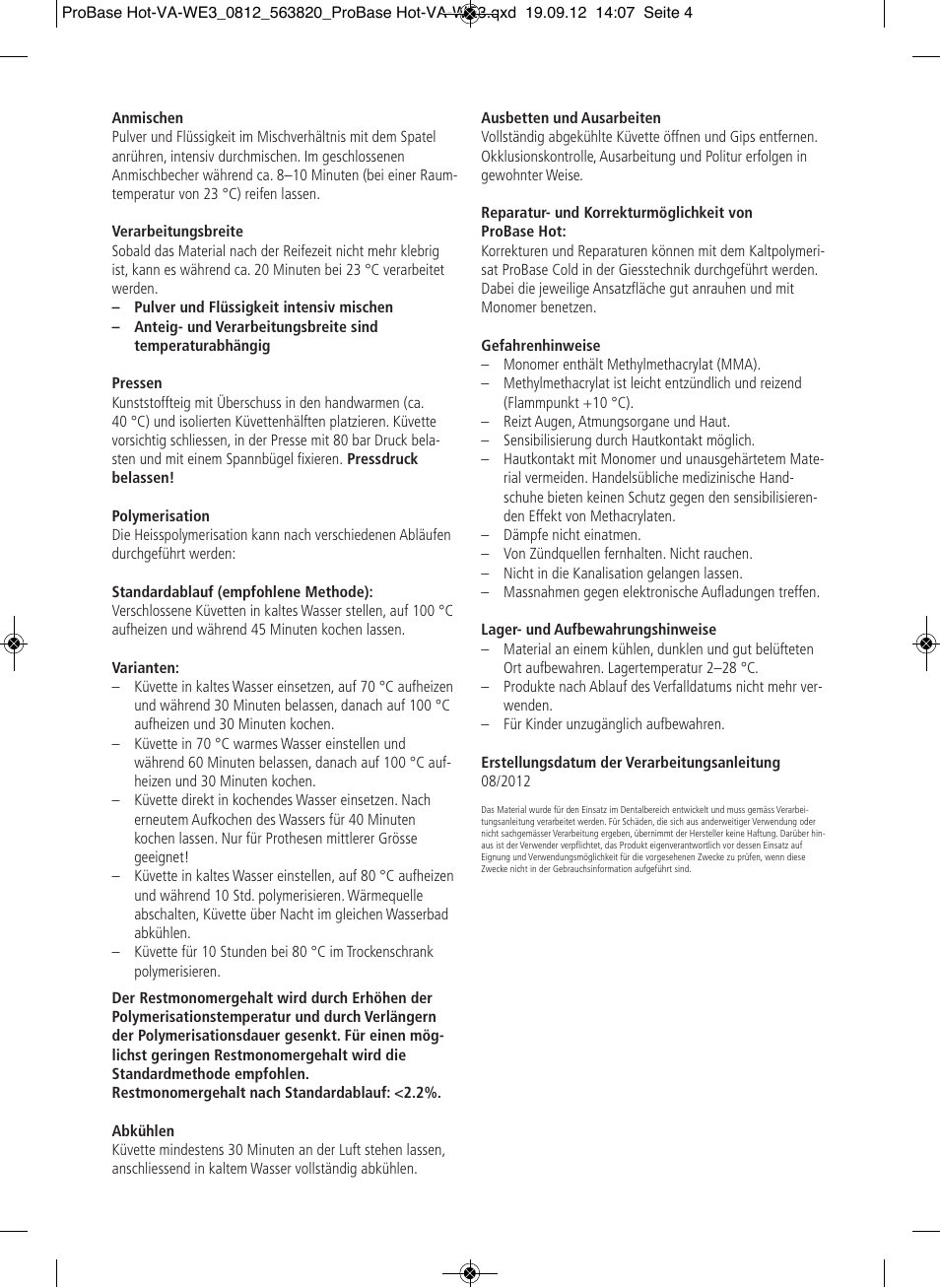 Ivoclar Vivadent ProBase Hot User Manual | Page 4 / 28