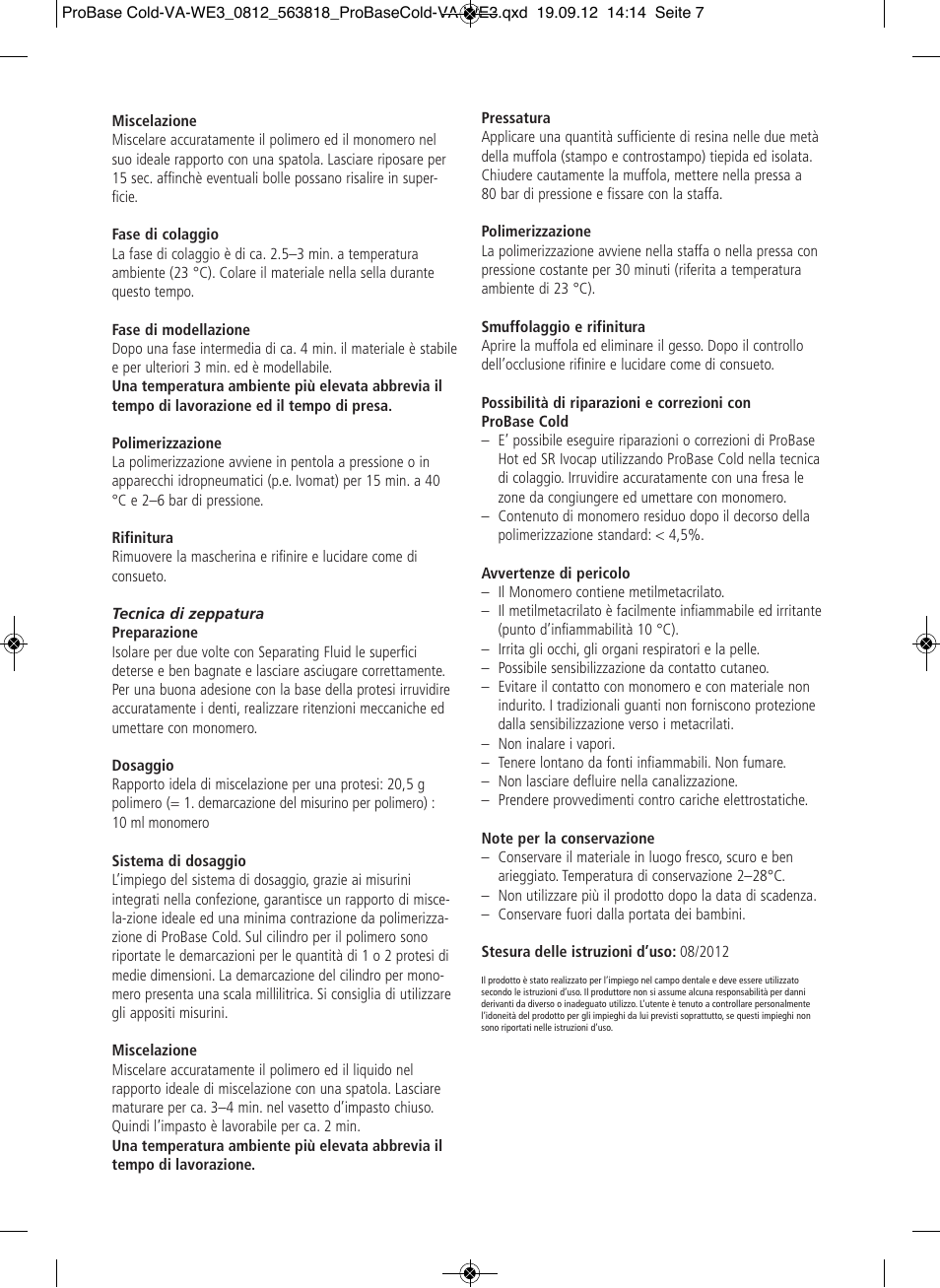 Ivoclar Vivadent ProBase Cold User Manual | Page 7 / 28