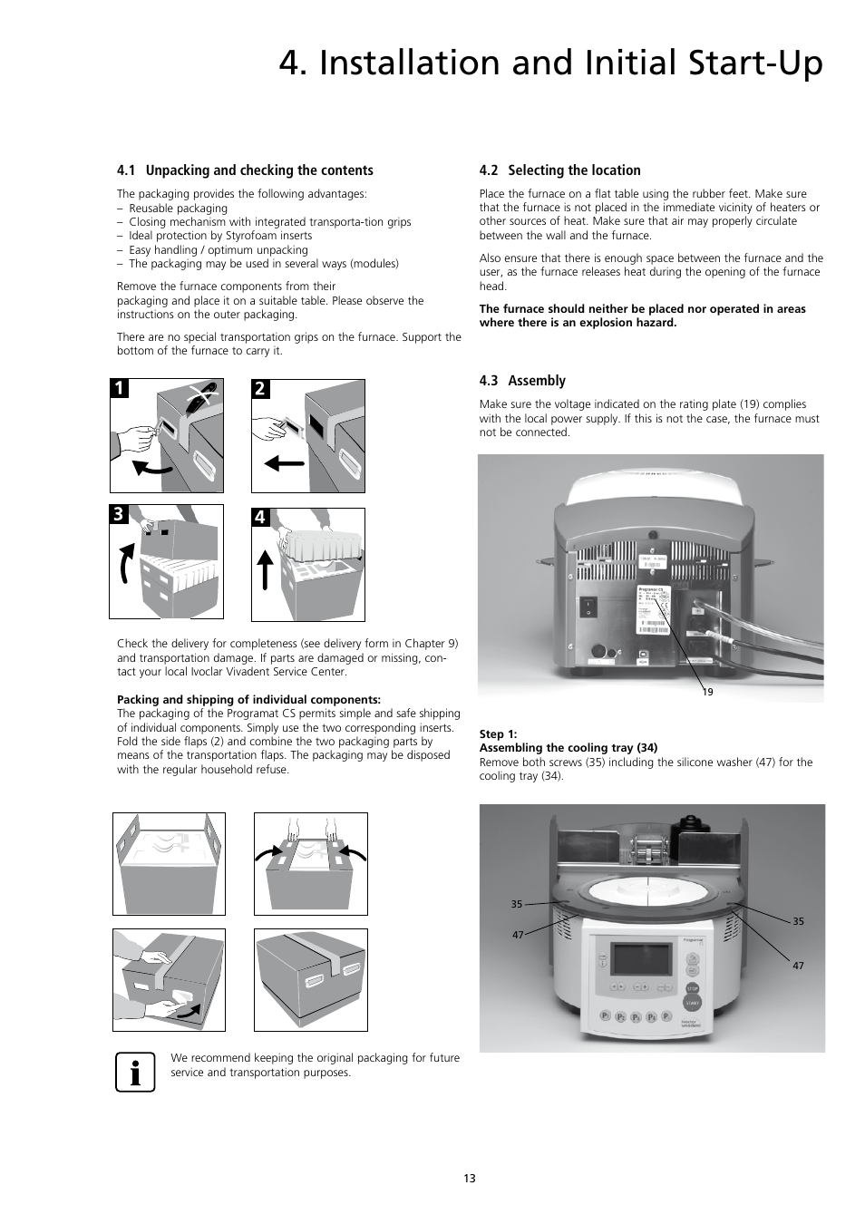 Installation and initial start-up | Ivoclar Vivadent CS User Manual | Page 13 / 32