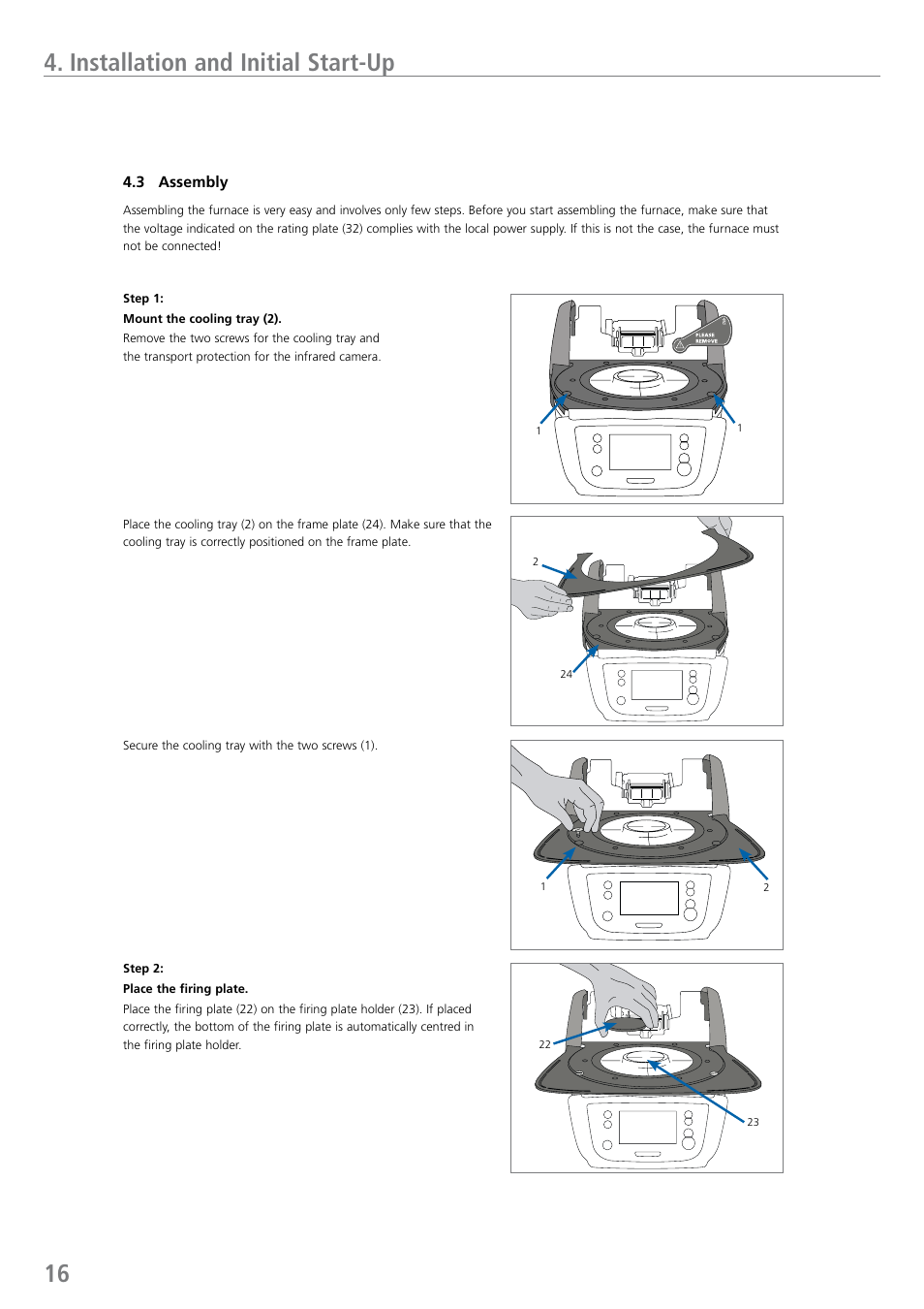 Installation and initial start-up | Ivoclar Vivadent EP 5010 User Manual | Page 16 / 92