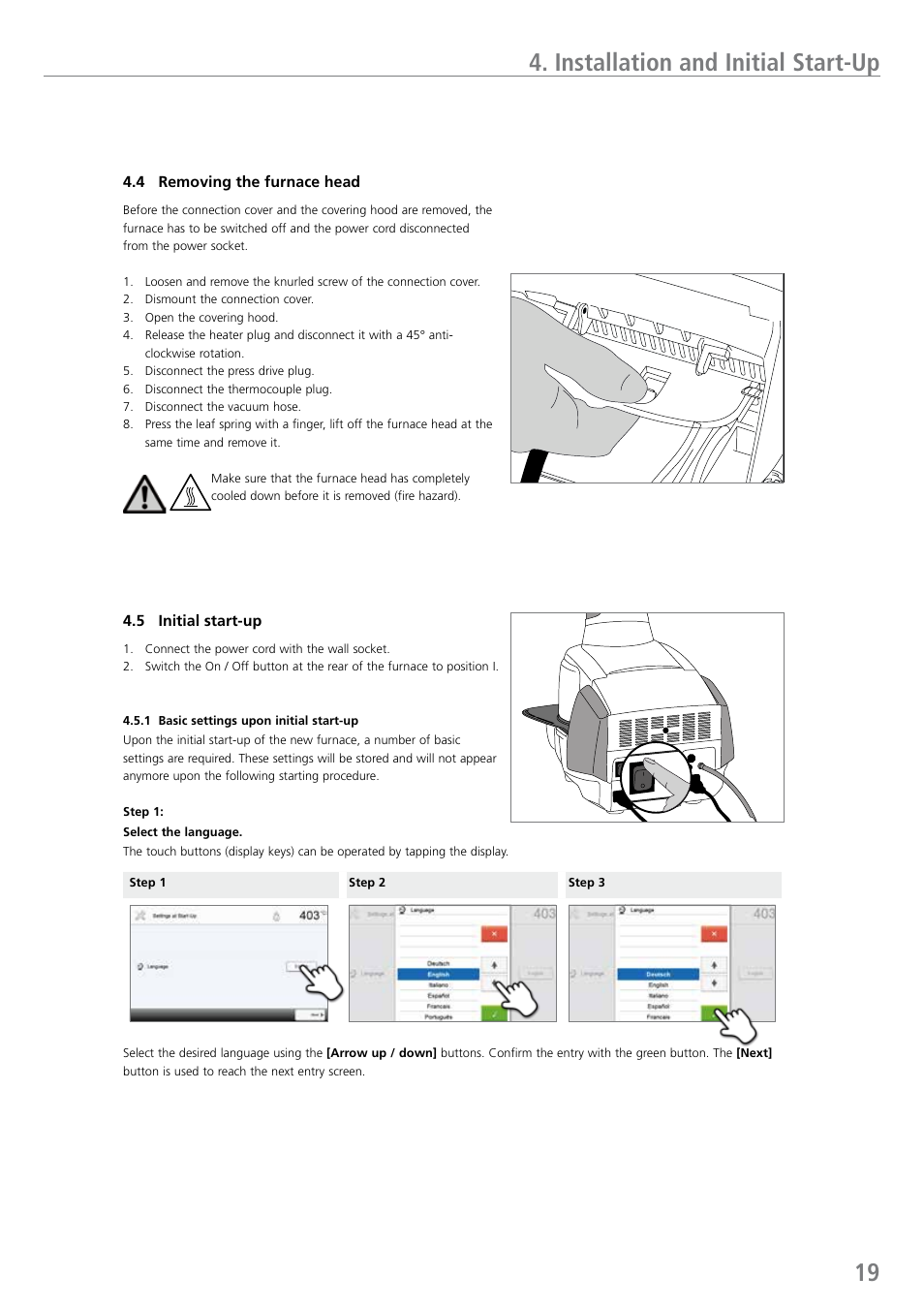 Installation and initial start-up | Ivoclar Vivadent EP 5010 User Manual | Page 19 / 92