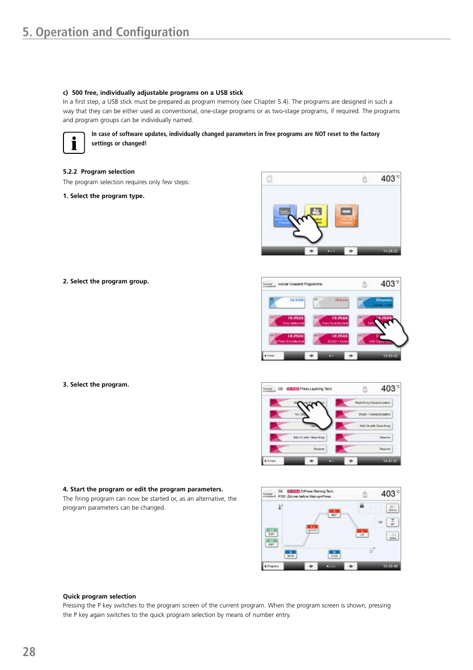 Operation and configuration | Ivoclar Vivadent EP 5010 User Manual | Page 28 / 92