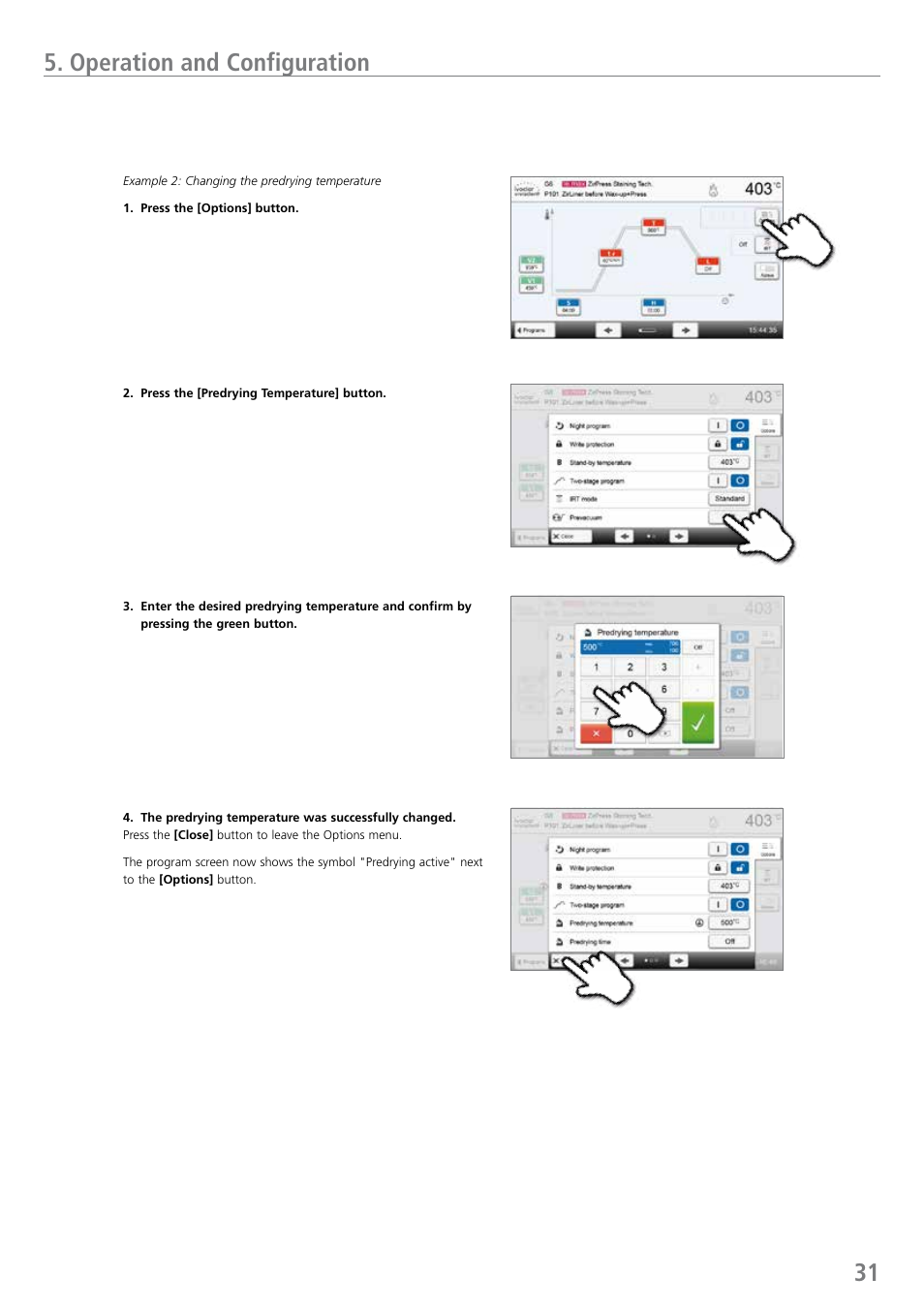 Operation and configuration | Ivoclar Vivadent EP 5010 User Manual | Page 31 / 92