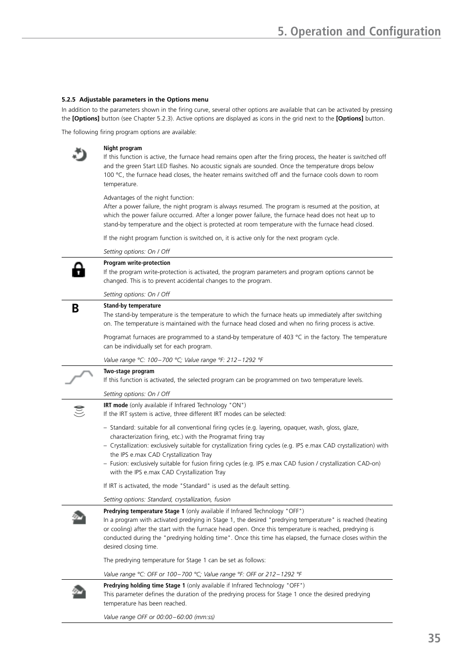 Operation and configuration | Ivoclar Vivadent EP 5010 User Manual | Page 35 / 92