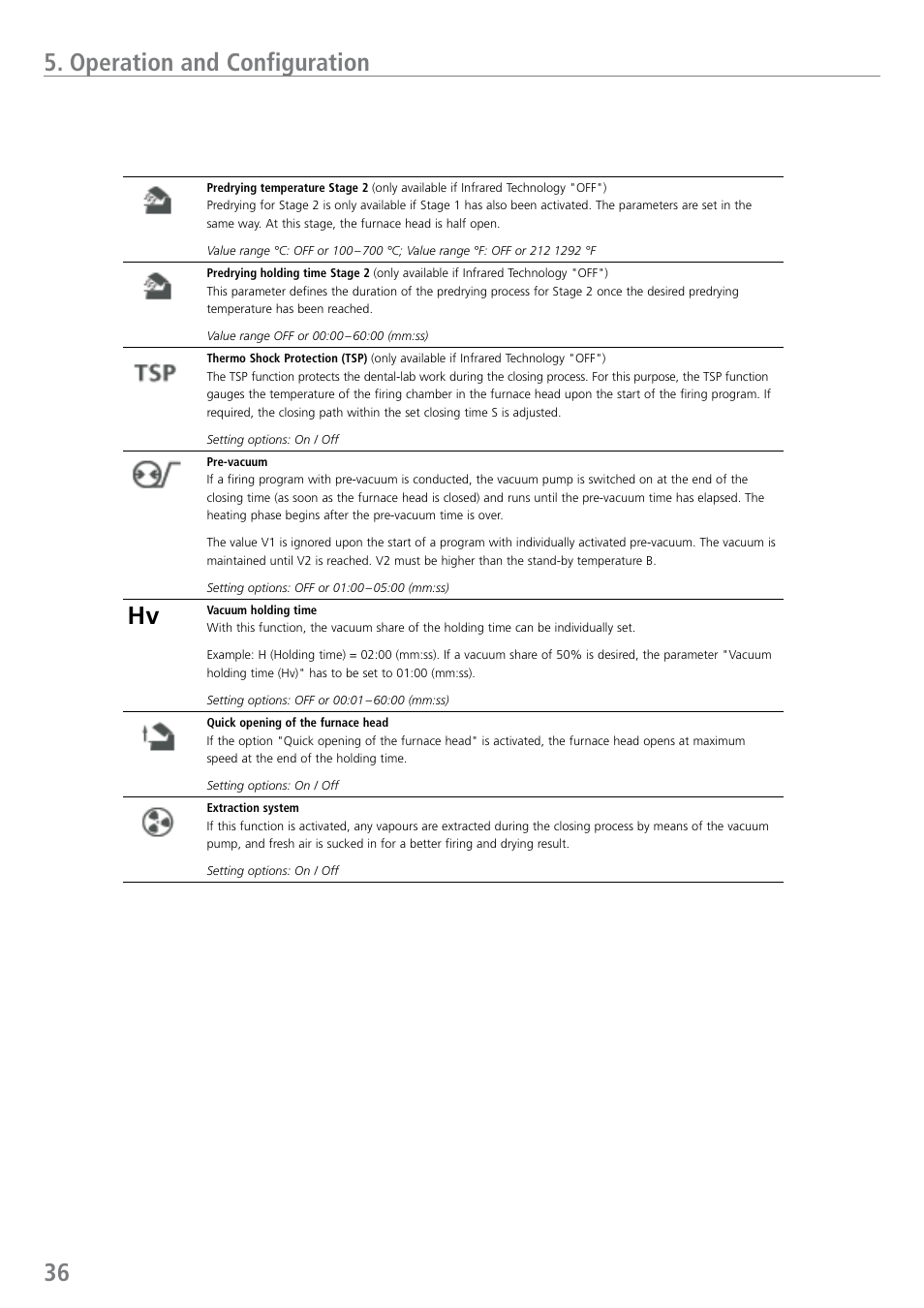 Operation and configuration | Ivoclar Vivadent EP 5010 User Manual | Page 36 / 92