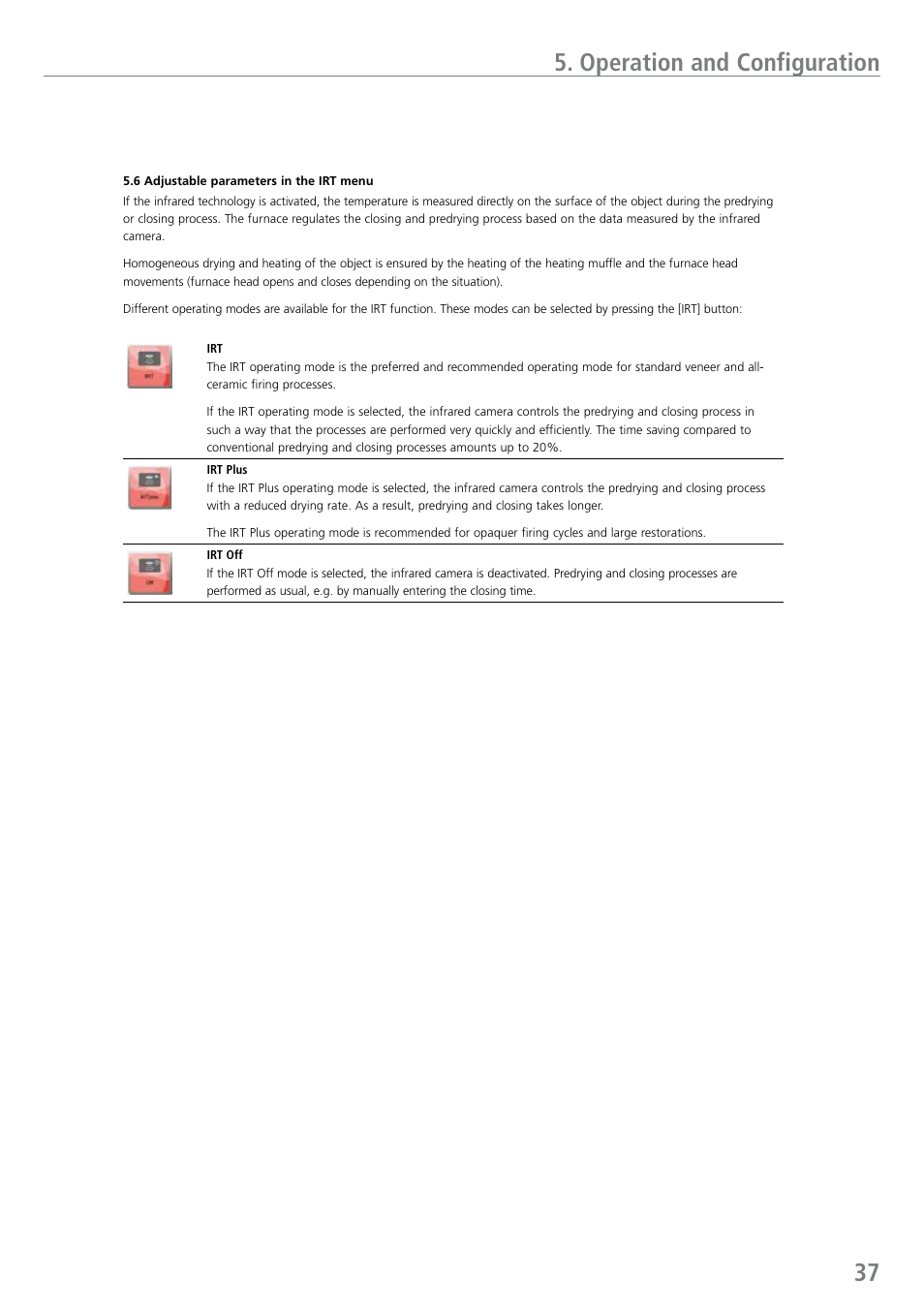 Operation and configuration | Ivoclar Vivadent EP 5010 User Manual | Page 37 / 92