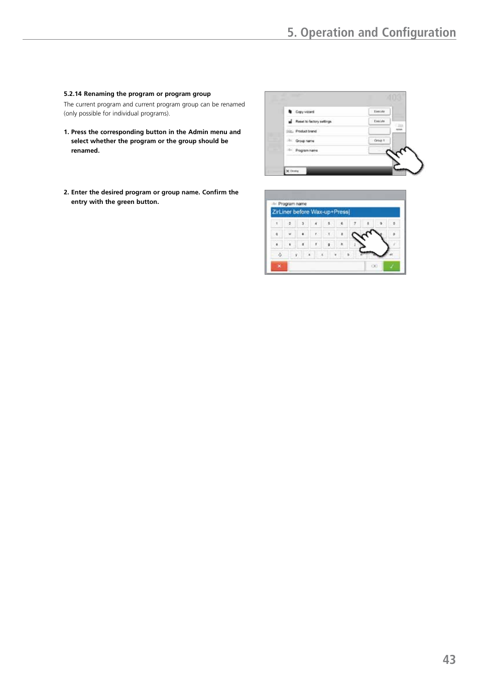 43 5. operation and configuration | Ivoclar Vivadent EP 5010 User Manual | Page 43 / 92
