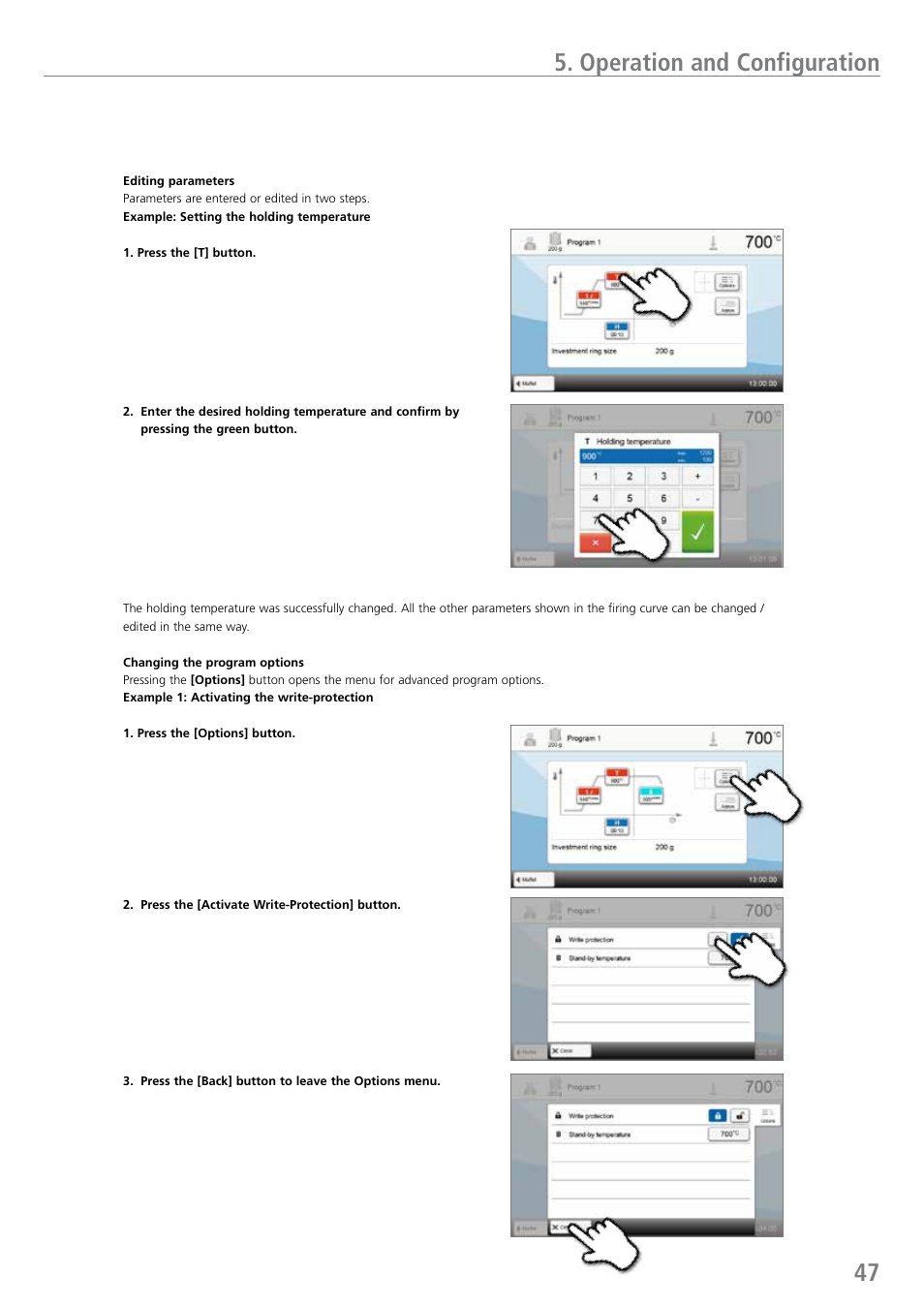 47 5. operation and configuration | Ivoclar Vivadent EP 5010 User Manual | Page 47 / 92