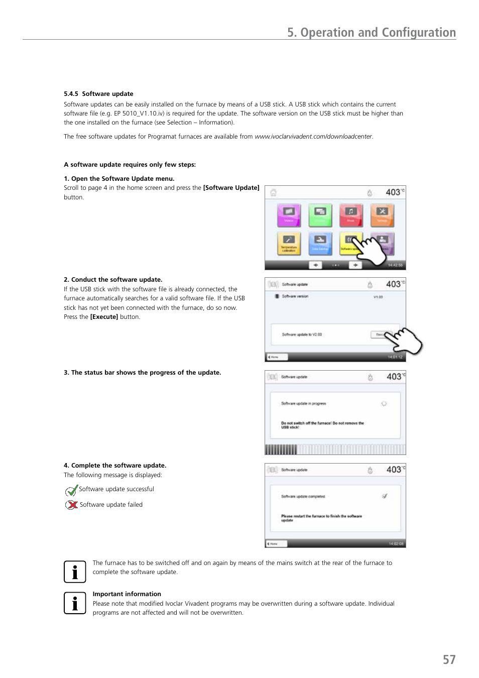 Operation and configuration | Ivoclar Vivadent EP 5010 User Manual | Page 57 / 92