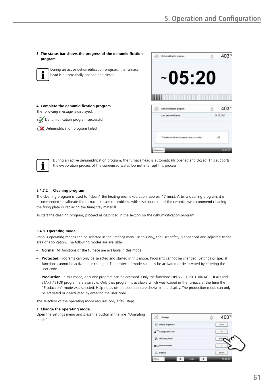 Operation and configuration | Ivoclar Vivadent EP 5010 User Manual | Page 61 / 92