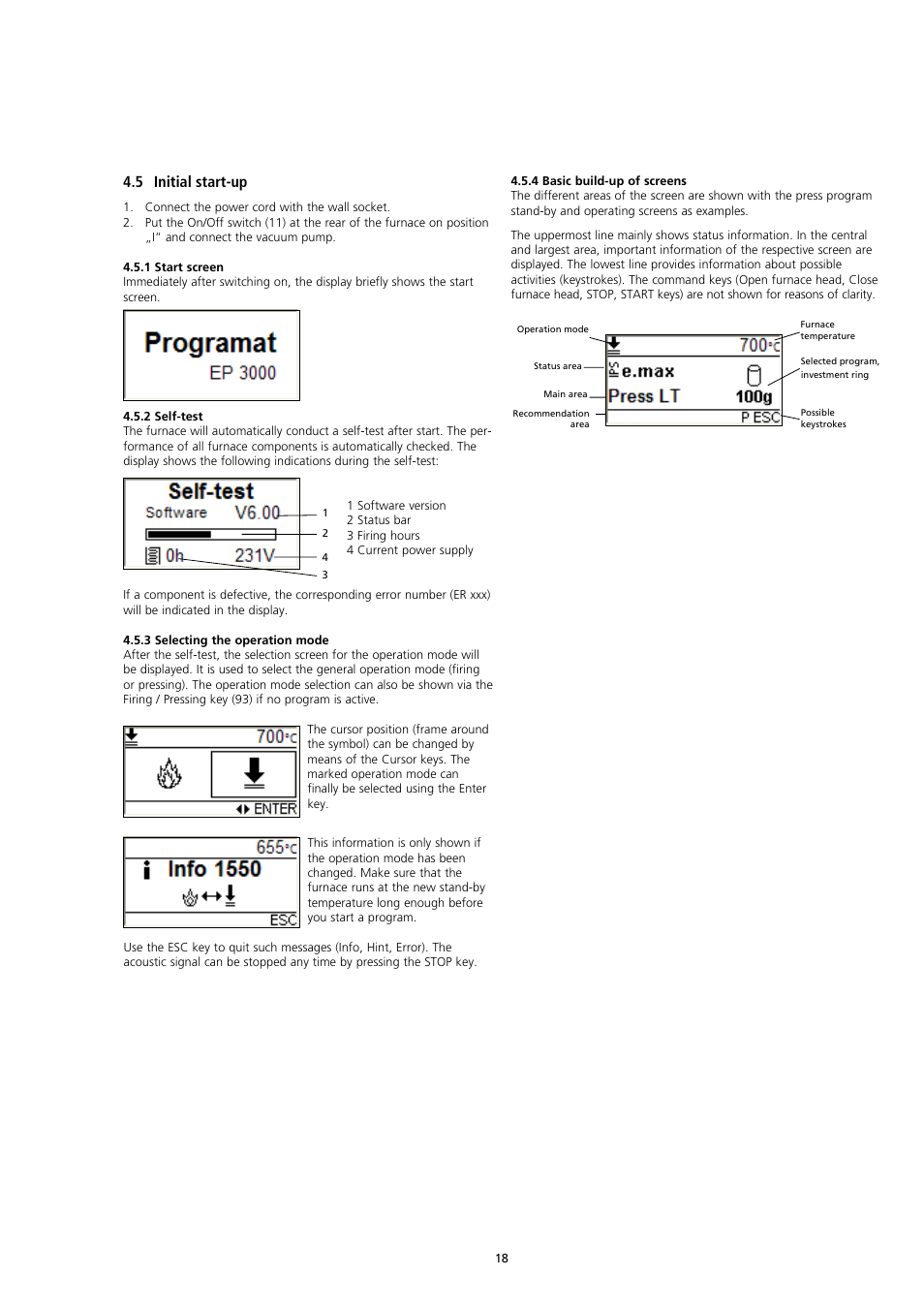 5 initial start-up | Ivoclar Vivadent EP3000-G2 User Manual | Page 18 / 40