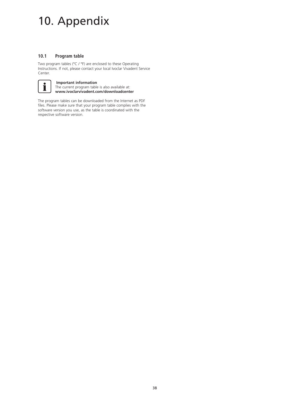 Appendix | Ivoclar Vivadent EP5000-G2 User Manual | Page 38 / 44