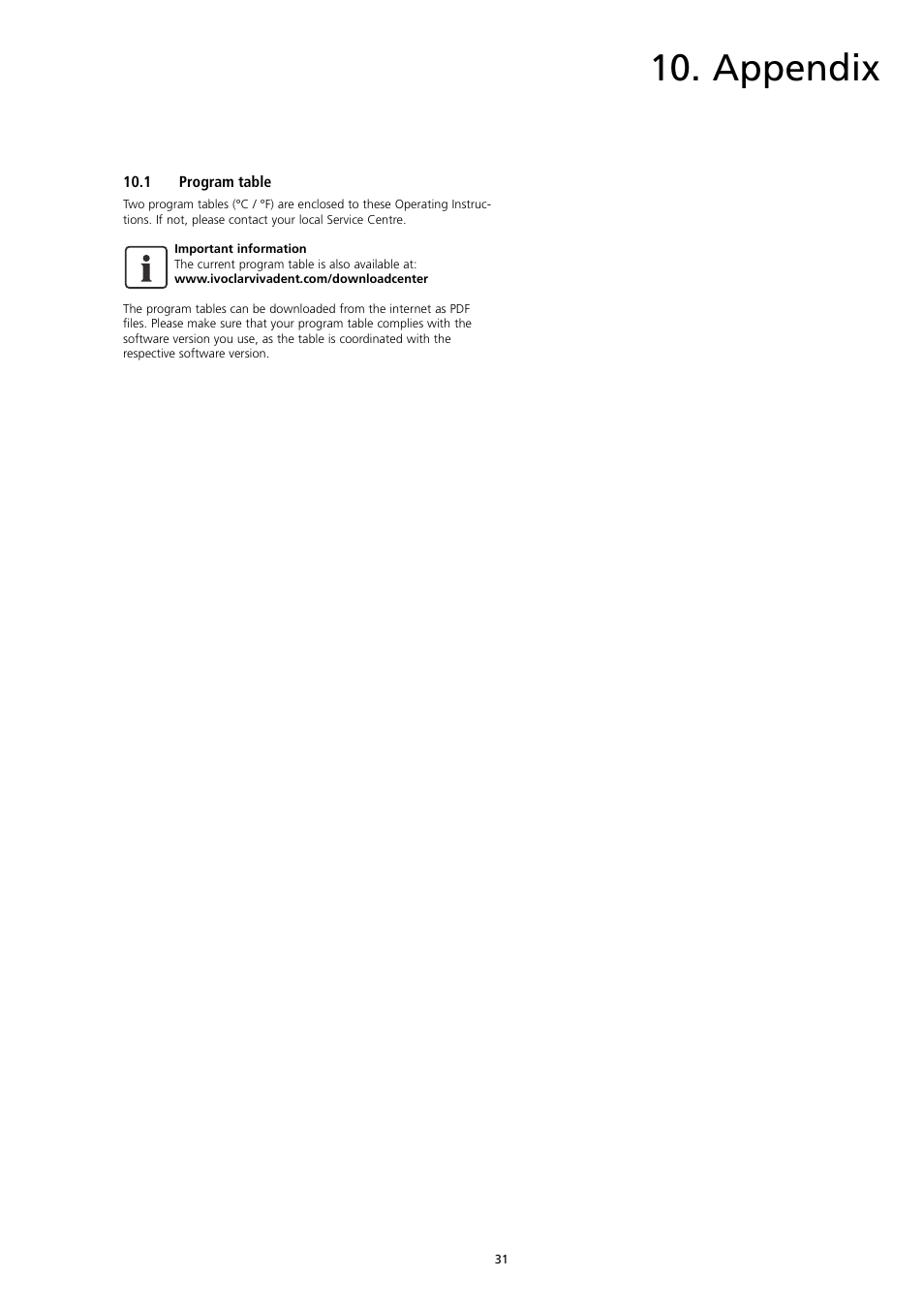 Appendix | Ivoclar Vivadent P300 User Manual | Page 31 / 36