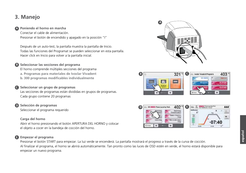 Manejo | Ivoclar Vivadent P310 - Short Instructions User Manual | Page 31 / 40