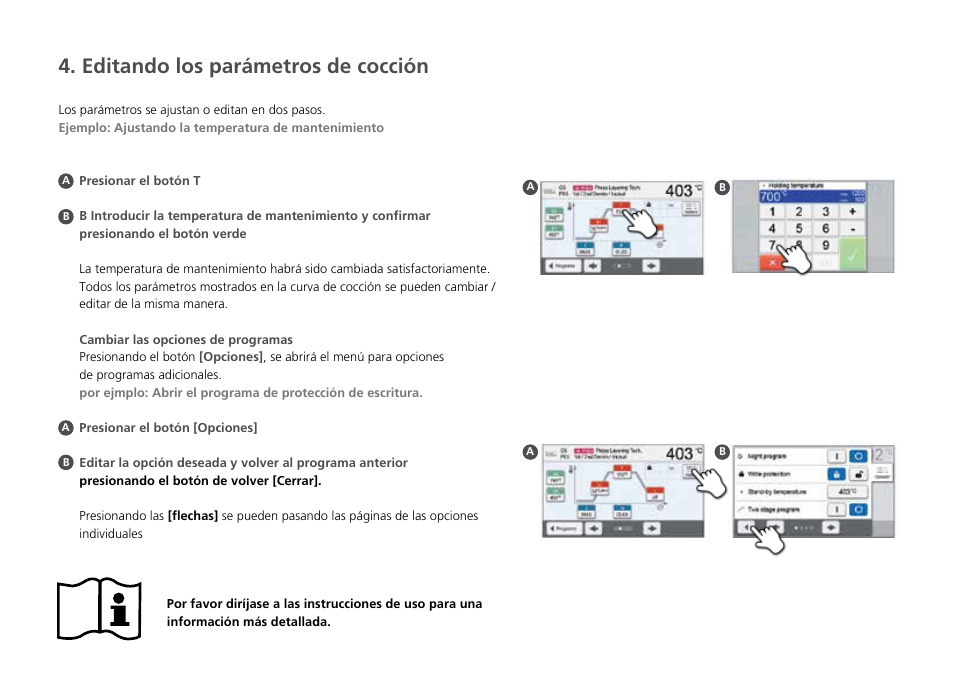 Editando los parámetros de cocción | Ivoclar Vivadent P310 - Short Instructions User Manual | Page 32 / 40