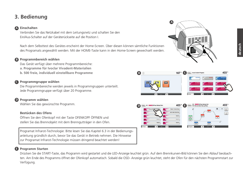 Bedienung | Ivoclar Vivadent P510 - Short Instructions User Manual | Page 13 / 40