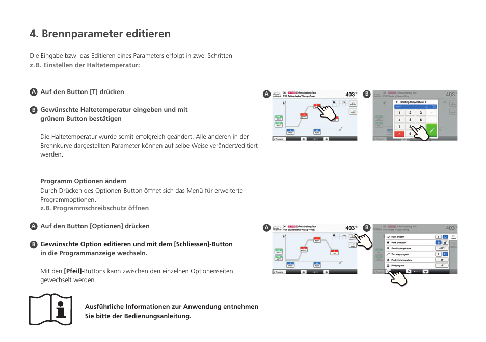 Brennparameter editieren | Ivoclar Vivadent P510 - Short Instructions User Manual | Page 14 / 40
