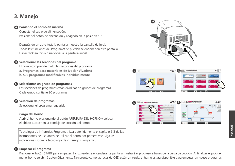 Manejo | Ivoclar Vivadent P510 - Short Instructions User Manual | Page 31 / 40