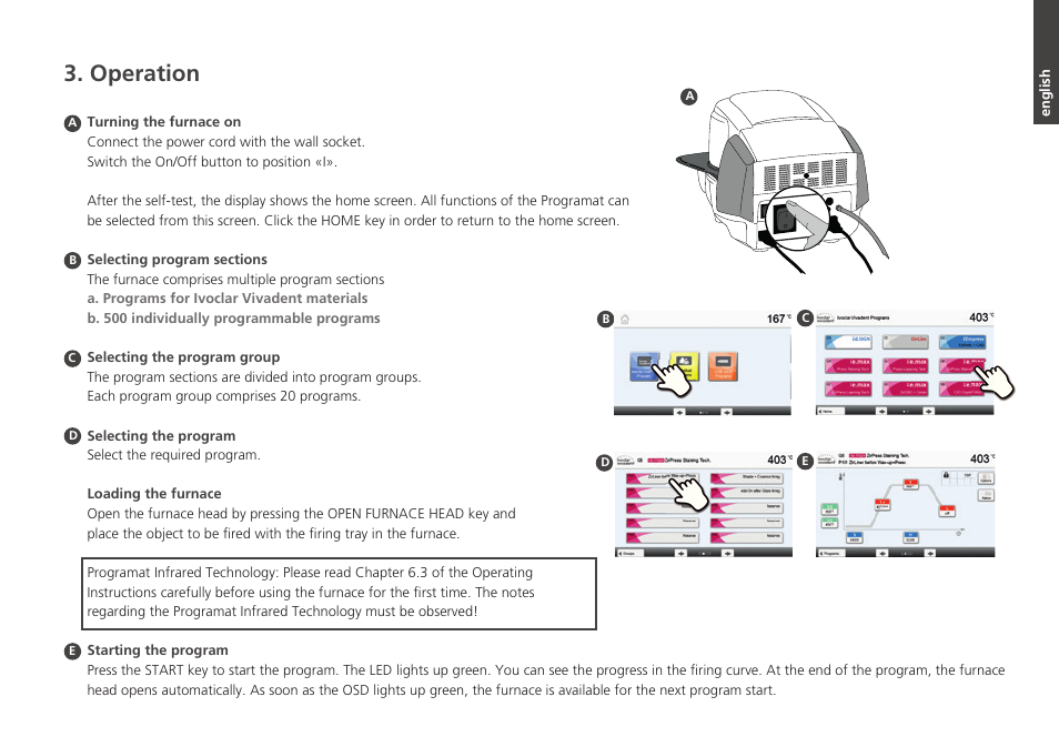 Operation | Ivoclar Vivadent P510 - Short Instructions User Manual | Page 7 / 40