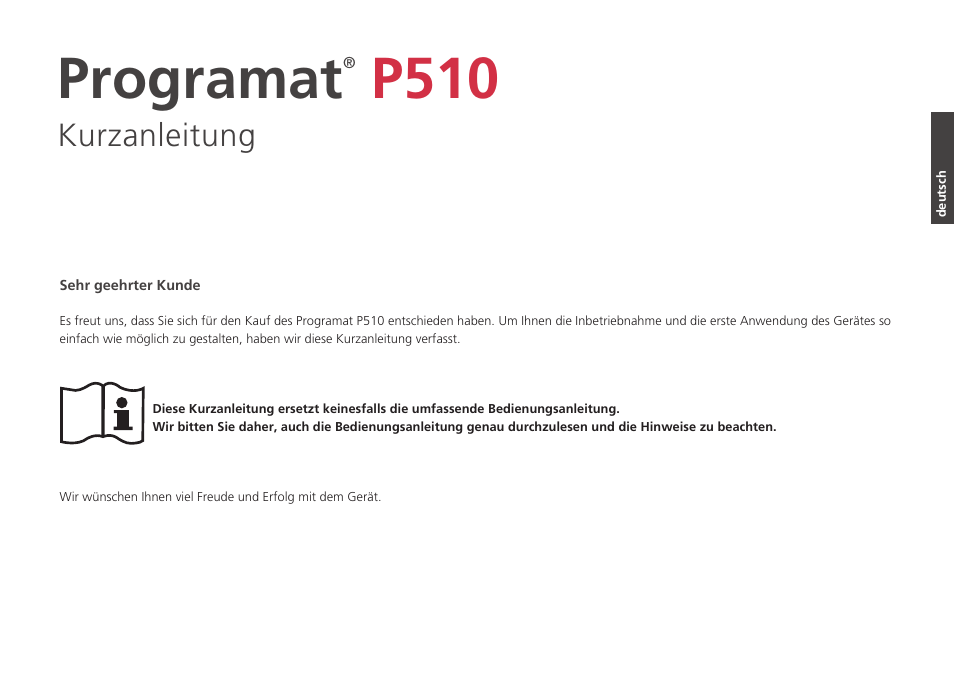 Programat, P510 | Ivoclar Vivadent P510 - Short Instructions User Manual | Page 9 / 40