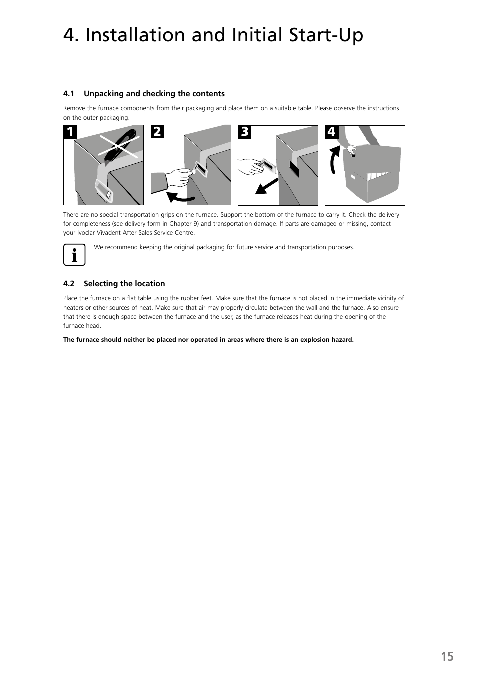 Installation and initial start-up | Ivoclar Vivadent P710 User Manual | Page 15 / 88